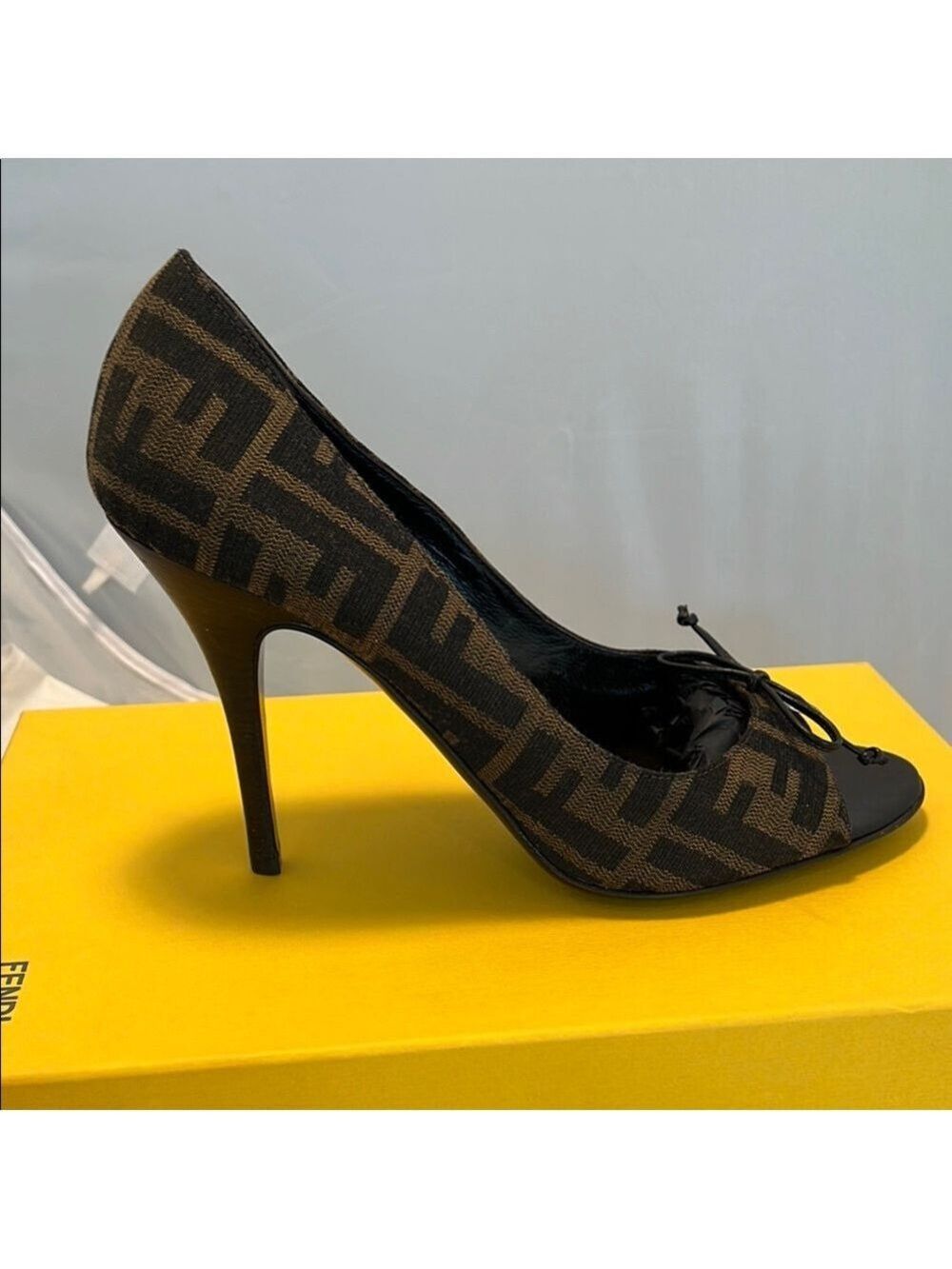 Fendi Tobacco Zucca Canvas Heels - Picture 9 of 13